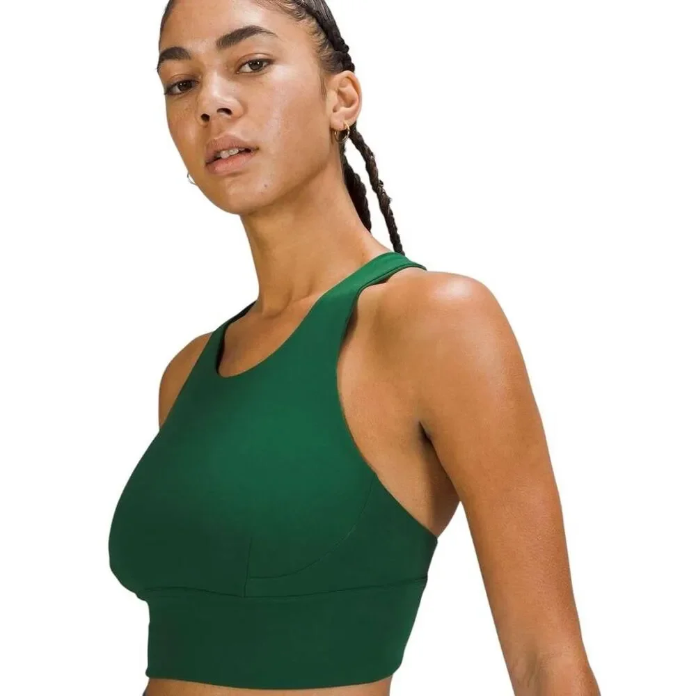 Lululemon Wunder Train Longline Bra *Medium Support, C/D Cup in Everglade Green